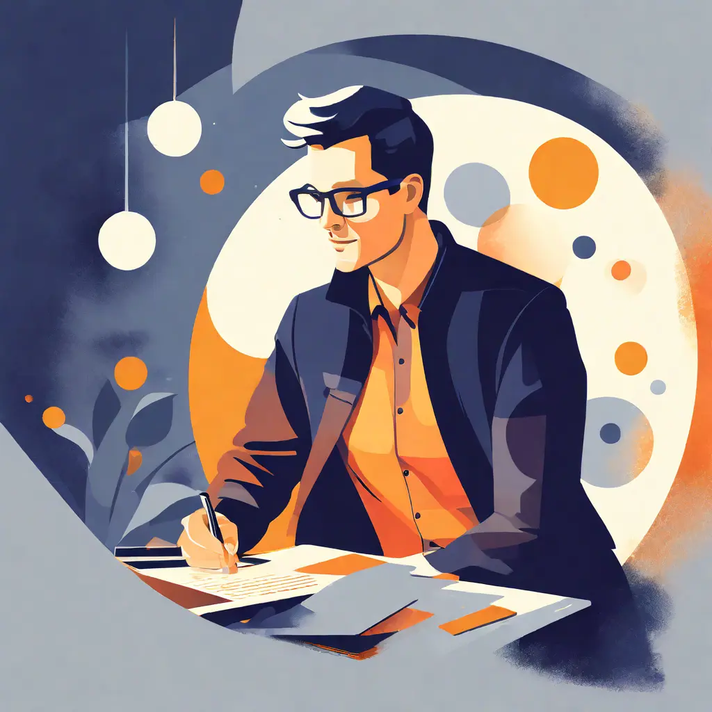 simple abstract illustration of A team member taking ownership of a task, warm colours, nice images, simple faces simple abstract illustration of A team member taking ownership of a task, warm colours, nice images, simple faces