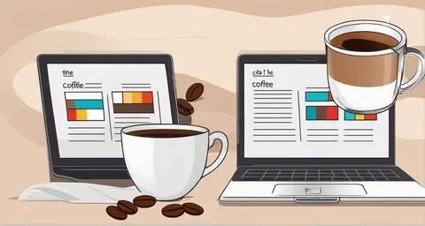 Coffee chat email: Laptops and coffee cups