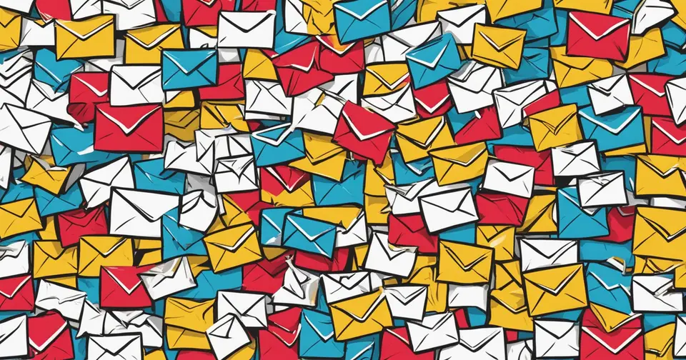 A lot of colourful coffe chat emails A lot of colourful coffe chat emails