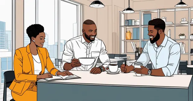 3 friends of color having coffee