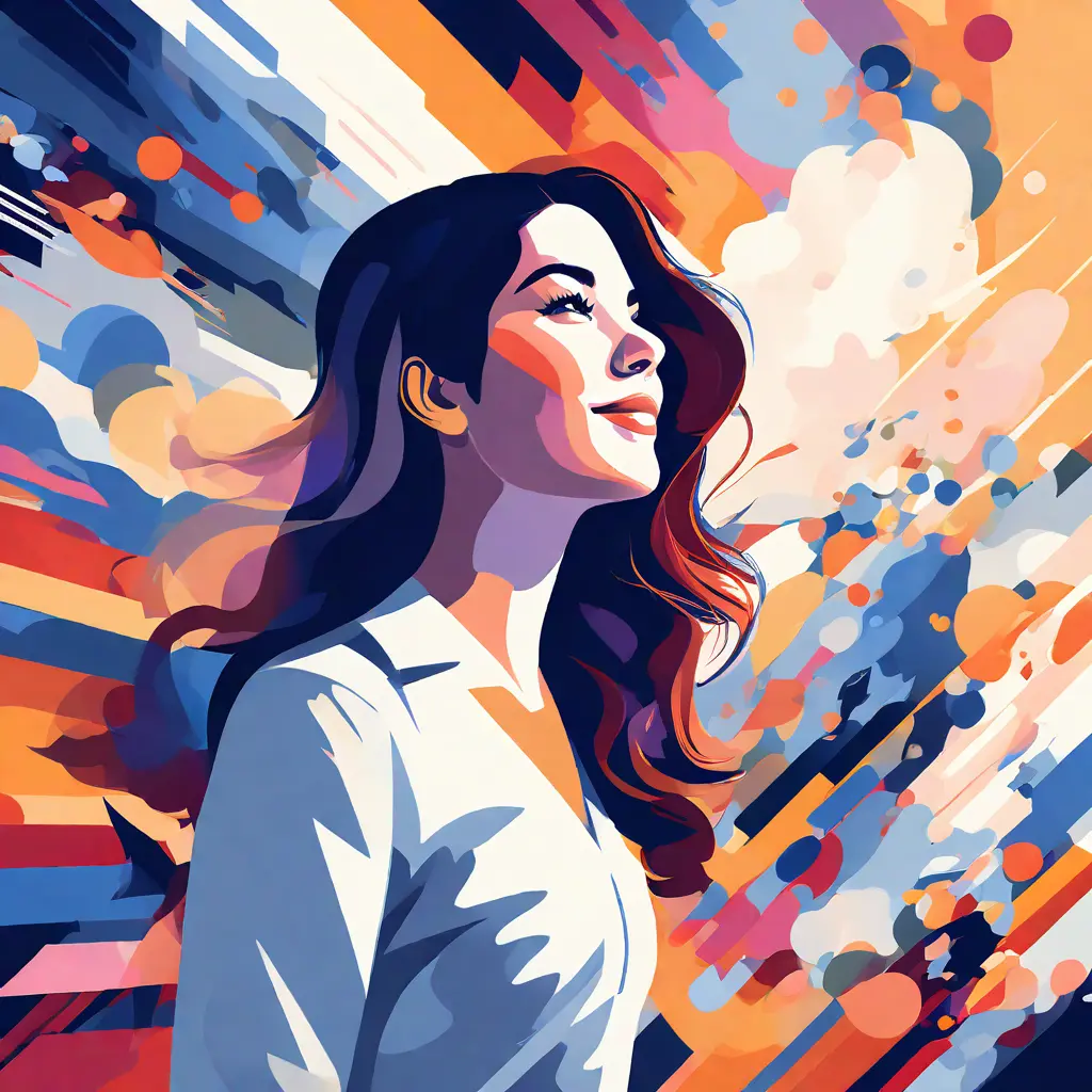 simple abstract illustration of Employee participating in a diversity and inclusion workshop, warm colours simple abstract illustration of Employee participating in a diversity and inclusion workshop, warm colours
