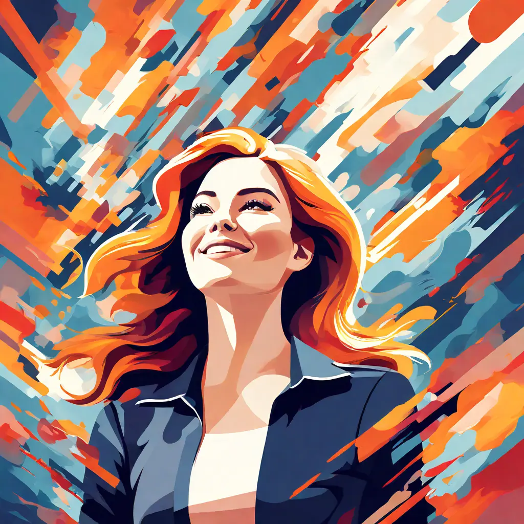 simple abstract illustration of Employee participating in a company-sponsored leadership training, warm colours simple abstract illustration of Employee participating in a company-sponsored leadership training, warm colours