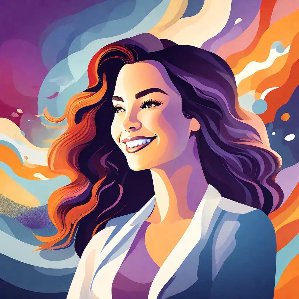 simple abstract illustration of Employee engagement specialist promoting wellness initiatives in the workplace, warm colours simple abstract illustration of Employee engagement specialist promoting wellness initiatives in the workplace, warm colours