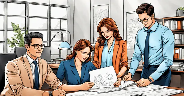 a group of people are looking at a piece of paper a group of people are looking at a piece of paper