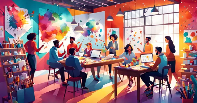an illustration of a group of people sitting around a table an illustration of a group of people sitting around a table