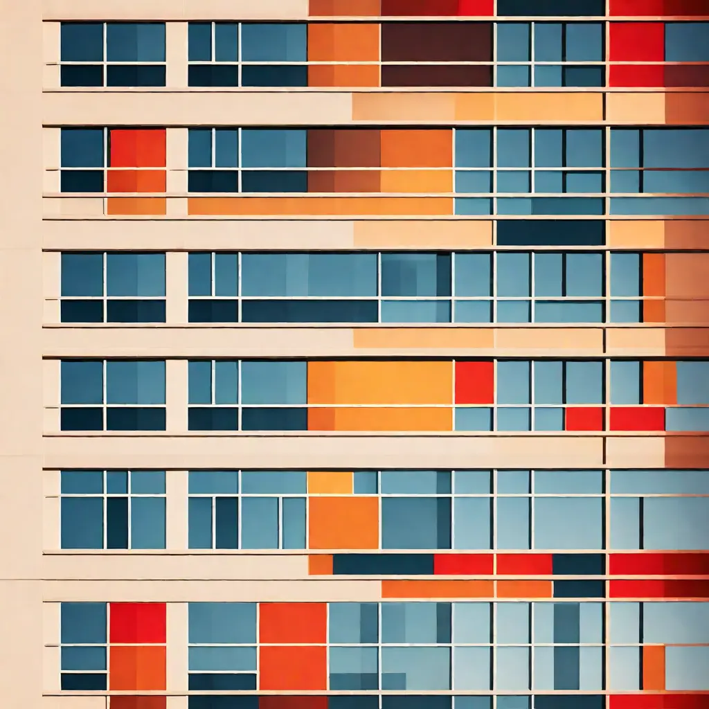 simple abstract illustration of A photo of the company headquarters or office building decorated for the anniversary, warm colours simple abstract illustration of A photo of the company headquarters or office building decorated for the anniversary, warm colours